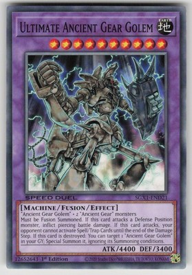Ultimate Ancient Gear Golem SGX1-END21 Speed Duel . Yu-Gi-Oh 1st Edition NM