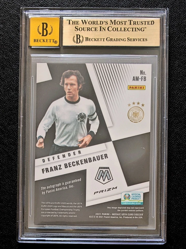 2020-21 Panini Mosaic UEFA Euro Franz Beckenbauer Autograph BGS 9.5 / 10 Germany - Image 2 of 2
