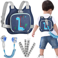 Toddler Harness Leash anti Lost Wrist Link, Cute Dinosaur Kids Harness with Le