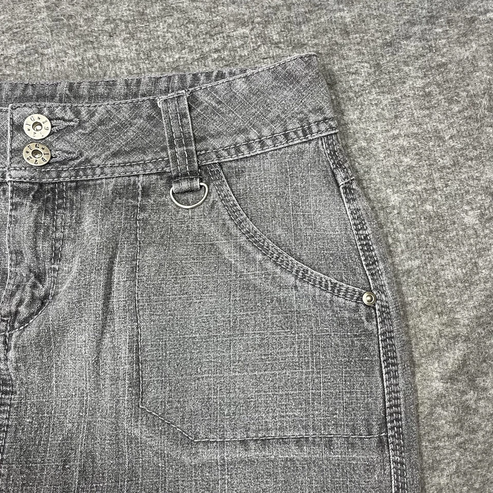 Faded Glory Gray Denim Skirt womens 6 Jean Stretch Summer Preppy Y2K Above Knee - Image 2 of 4