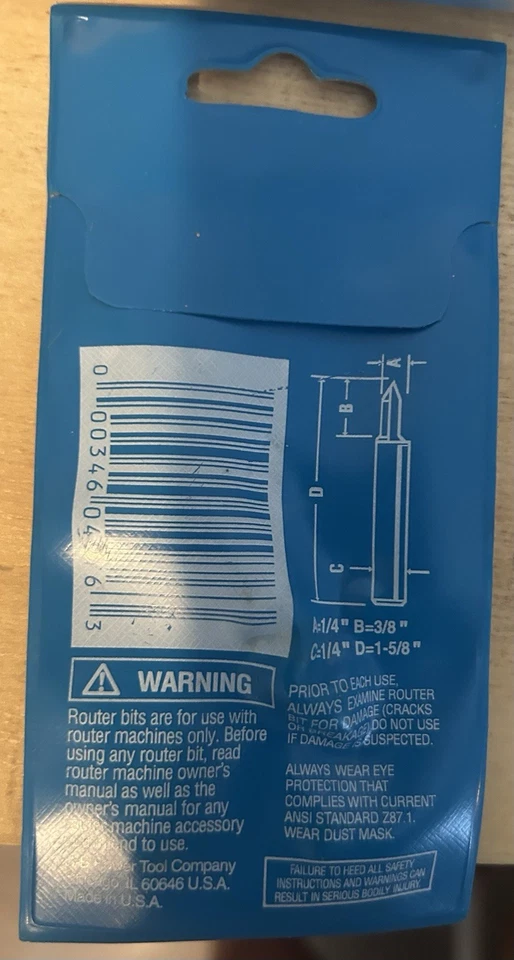 2 BOSCH Router Bit 1/4” V-Groove Scoring Single Flute Super Sharp Solid Carbide - Image 3 of 3