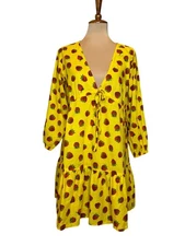 Edie Parker X J.Crew Strawberry Print Cover Up Dress Small