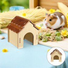 Durable Wooden Hamster Playhouse Hideout for Small Pets Natural Habitat