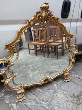 SPECCHIERA DORATA RICCHI INTAGLI SU LEGNO PIENO - BAROCCHETTO - 1940 EMILIA