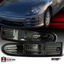 Fit 2000-2002 Mitsubishi Eclipse Smoke Front Bumper Lights Signal Lamps