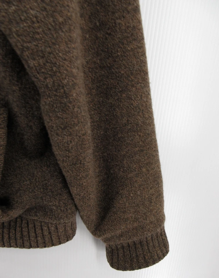 LL Bean Suéter Hombres Grande Marrón Corderos Lana Cárdigan Sherpa Vellón Forrado Grueso Foto 3 de 4