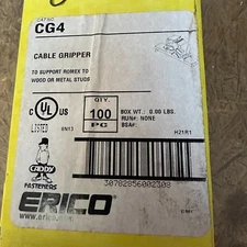 CADDY ERICO CG4 CABLE TO STUD SUPPORT GRIPPER CLIP, NON-METALLIC, (100-PACK)