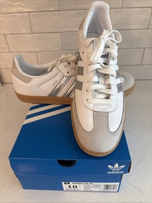Size 10 - adidas Samba OG White Silver Metallic Grey W