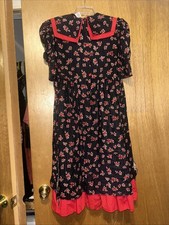 Dolls  Darlings Vintage Black Floral Sailor Dress Size 16