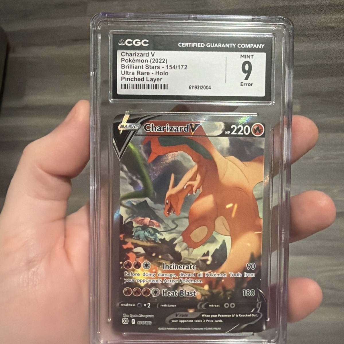 ERROR Charizard V 154/172 Full Alt Art Pokémon TCG Brilliant Stars