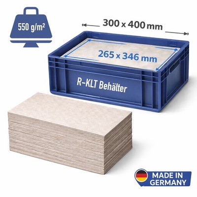 Zwischenlage für R-KLT Behälter 30x40cm aus Graukarton Graupappe Einleger 0,75mm