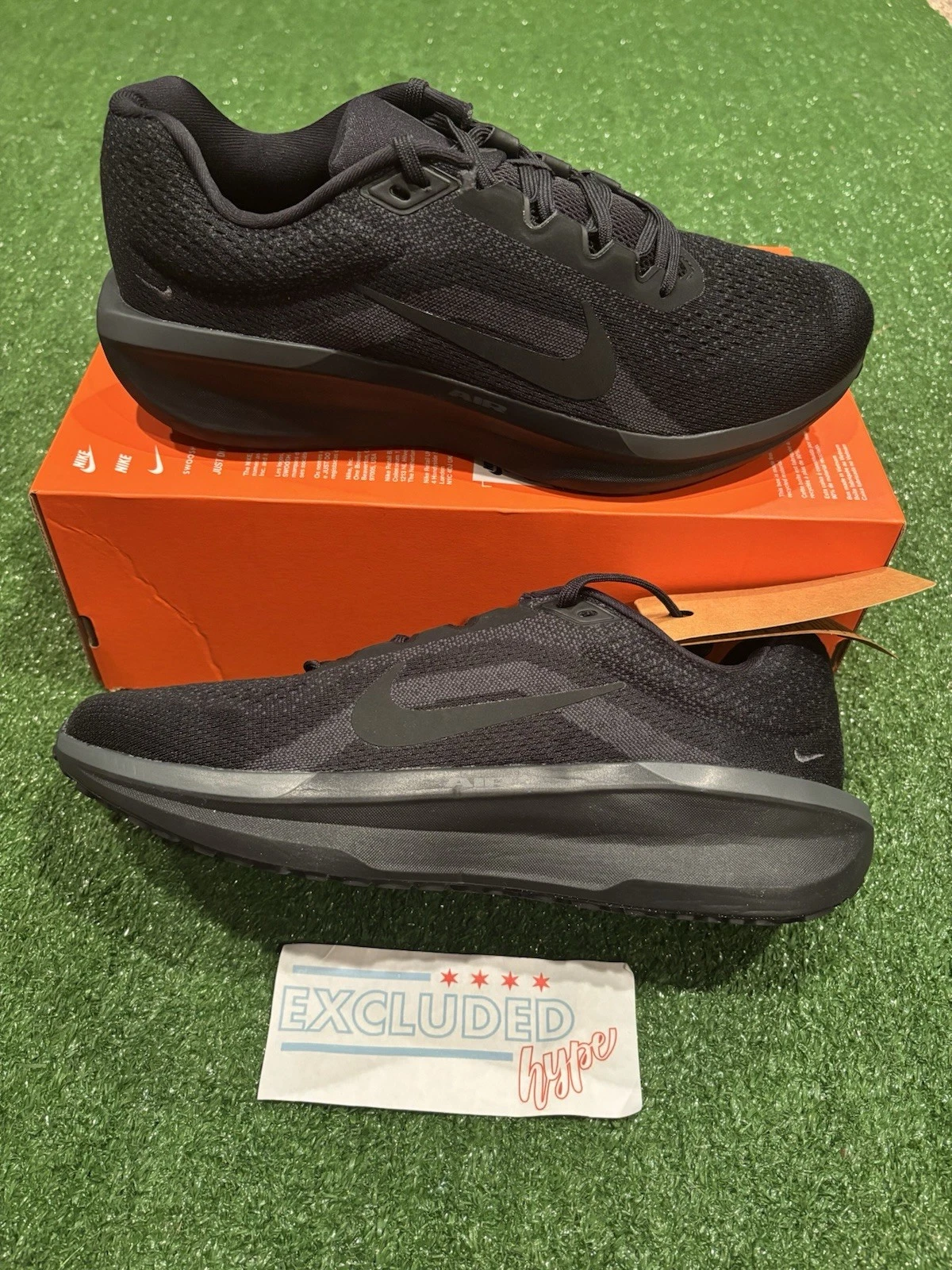 Size 11.5 - Mens Nike Air Winflo 11 Road Running Shoes Triple Black (FJ9509-002)