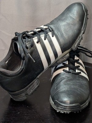 Adidas Tour 360 Golf Shoes Mens 10.5 Black White Soft Spikes  display picture 3