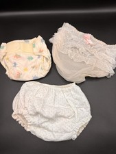 Vintage 3pc Baby Diaper Covers Plastic Pants Lined Liner Gerber Magic Skin
