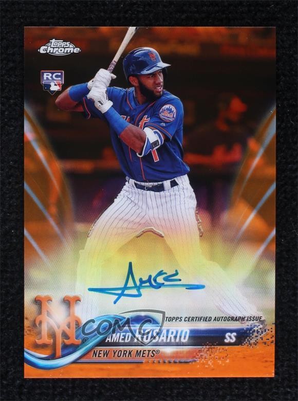 2018 Topps Chrome Rookie Orange Refractor 15/25 Amed Rosario #RA-AR Auto ht2