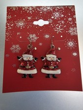 Santa Snowmen Earrings For Christmas