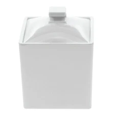 Cal-Mil Square White Melamine Jar With Lid - 4" W x 4" L x 4" H