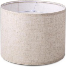 Modern Drum Lamp Shade Beige Fabric Lampshade