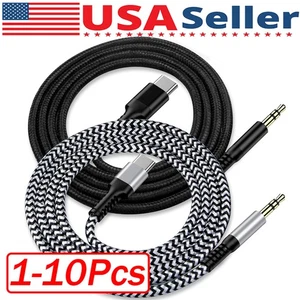 TypeC to Aux Cable USB Type-C Male To 3.5mm Cord Car AUX Music Audio Adapter Lot