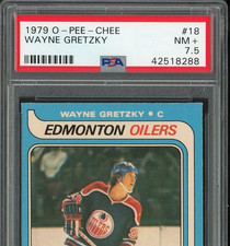 1979 OPC Rookie Wayne Gretzky Edmonton Oilers NHL Hockey Card #18 PSA 7.5 NM+