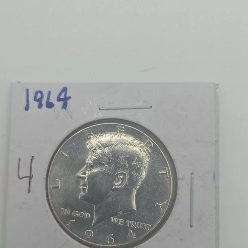 1964 Kennedy Half Dollar Silver Uncirculated US Coin 50C 0.9 Fineness