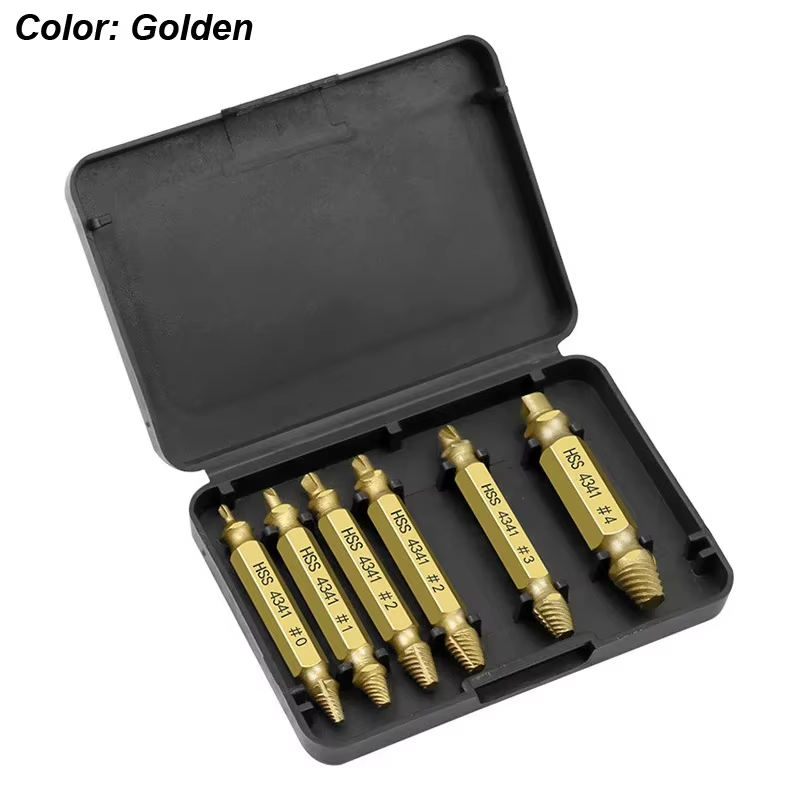 Damaged Screw Extractor Set HSS Drill Bit Stripped Broken Remover Small Easily Q