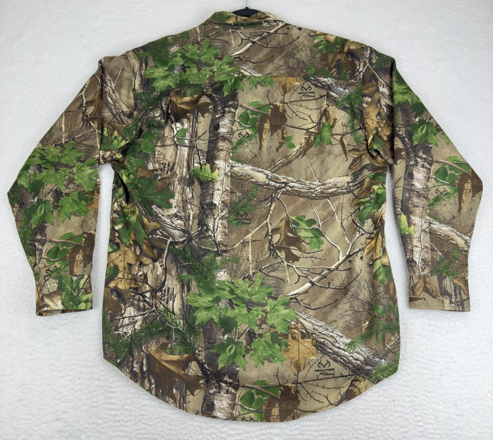 Cabela's Shirt Men's Large Tall Realtree Xtra Green Camo Long Sleeve Canvas - Image 2 of 4