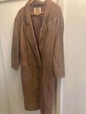 Brown Longer Leather Coat Size Medium