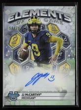 JJ McCarthy 2023 Bowman Best University #ETGA-JM Elements of the Game Auto /75