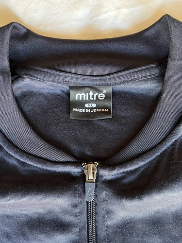 Football Men's mitre Dark Blue Full Zip Striped EXTRA LARGE Soccer Jacket - Picture 6 of 8
