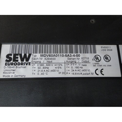 1 pezzo usato CUCIRE MDV60A0110-5A3-4-00 Eurodrive MOVIDRIVE spedizione gratuita #QW - Foto 3 di 3