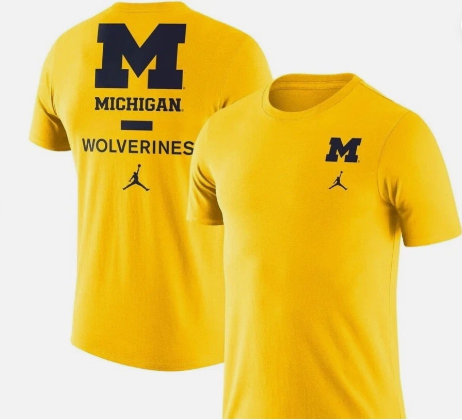 Michigan Wolverines DNA Performance Nike Jordan Practice T-Shirt Men's S Yellow 4