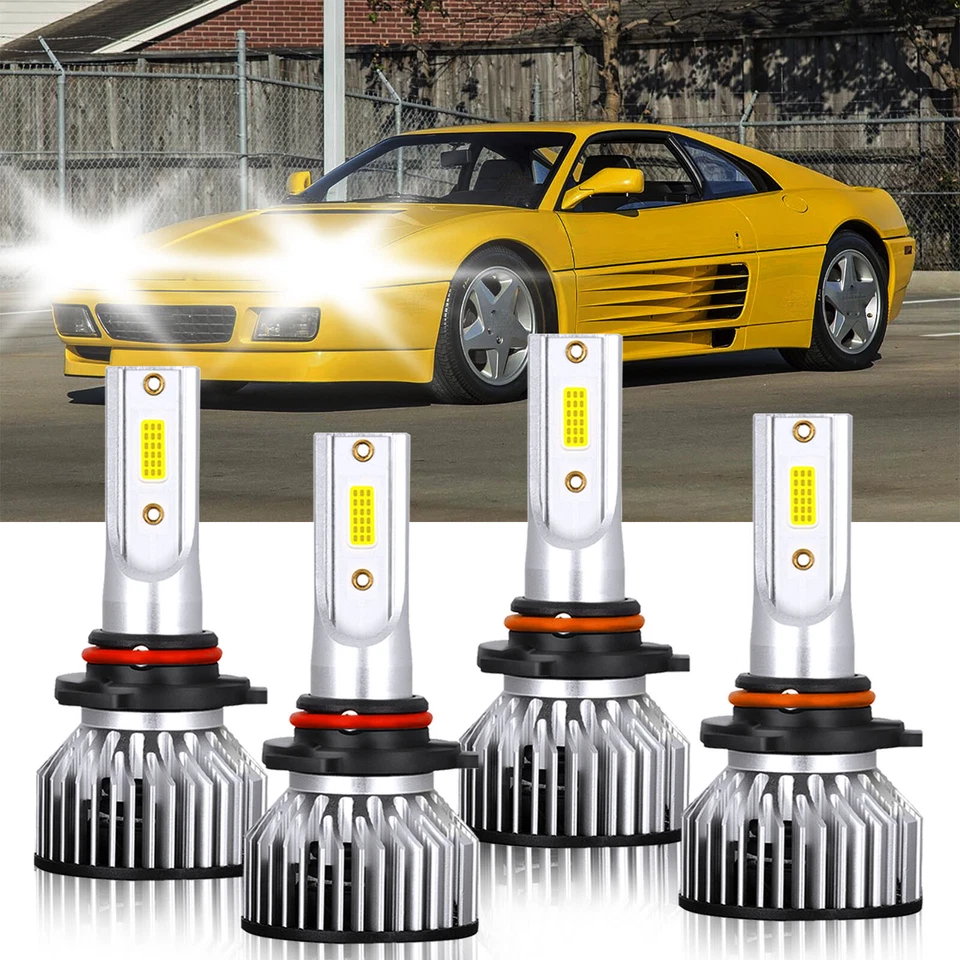Kit de bombillas LED de haz alto bajo 6000K para Ferrari 348 TB 1990-1992 9005+9006 Foto 2 de 4