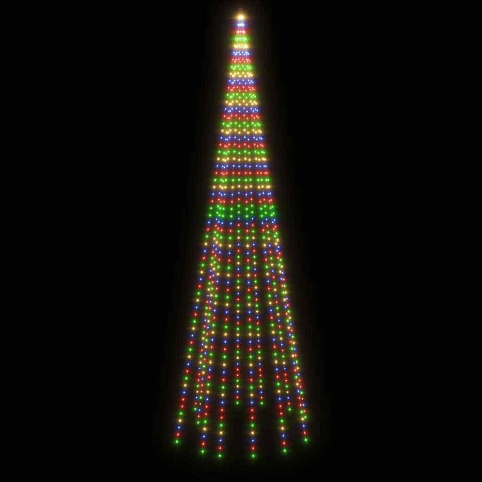 Albero di Natale a LED  Pennone Colorato 732 LED 500 cm Esterno 8 Funzioni - Immagine 3 di 4