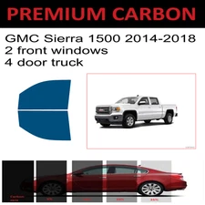 Premium Carbon Window Tint fits GMC Sierra 1500 truck 2014-2018 precut tint 2f