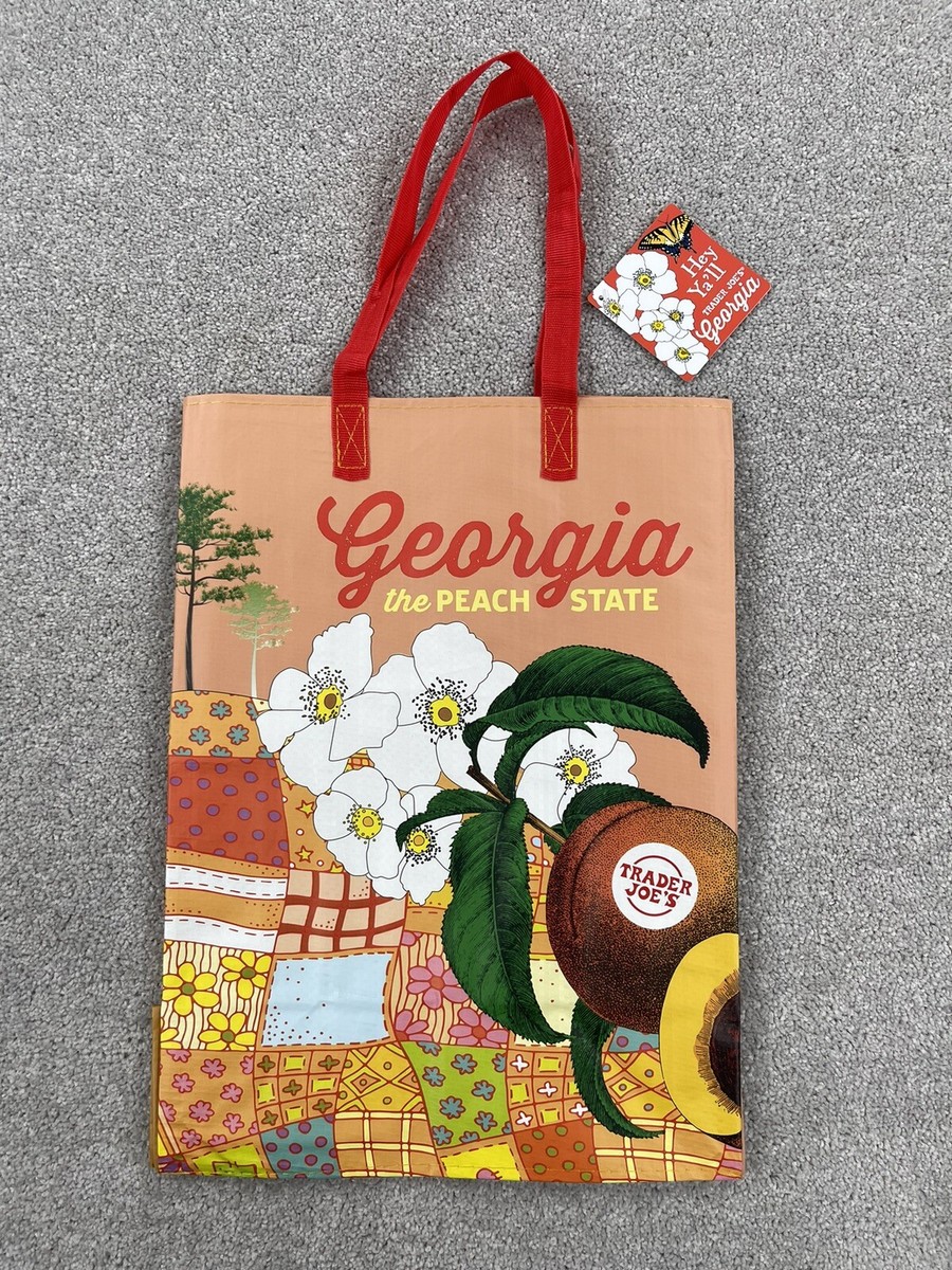 Trader Joes Georgia 2024 Reusable Tote Bag Peach State Shopping