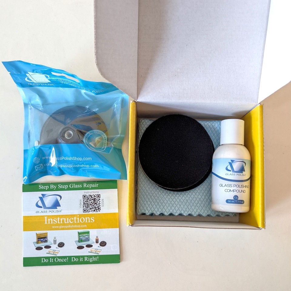 Glass Polish 21005 (3") Windshield Polishing Kit for Automotive Glass