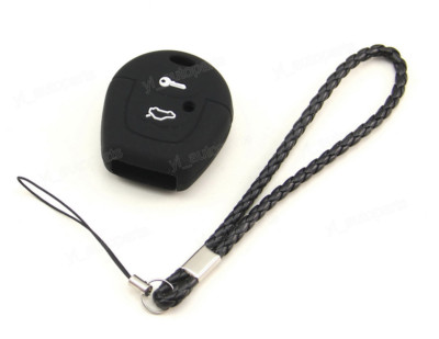 Black Silicone Case Cover Fit For VW Polo Seat Corboda Leon Remote Key 2 Buttons