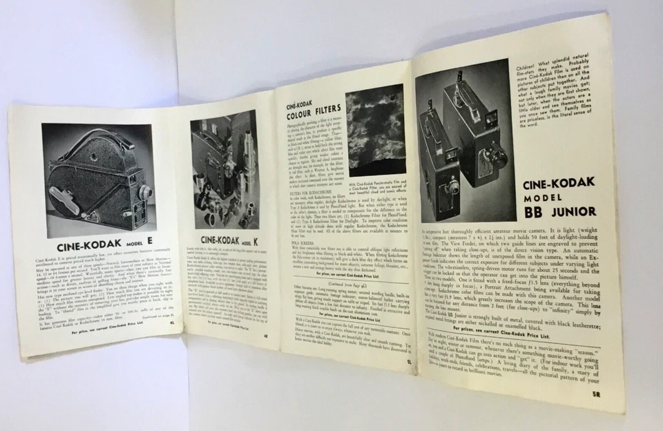 KODAK Cine-Kodaks Kodascopes Mid Century Movie Cameras & Equipment Catalogue - Image 3 of 3
