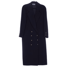 Mansfield Cashmere Wool Blend Navy Long Sleeved Coat Uk Size 10
