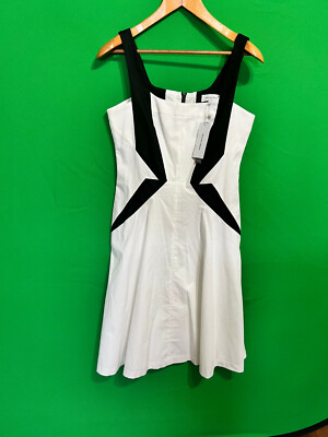 veronika maine black and white dress Womans 
