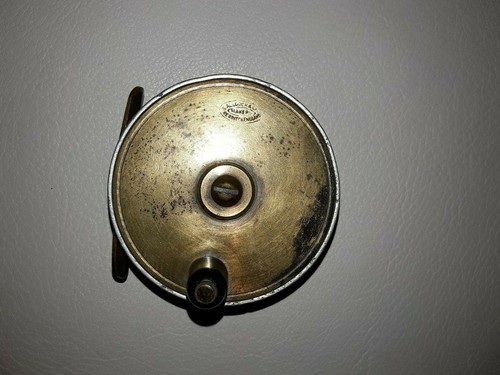 Ancien moulinet ALLCOCK bi-métal alu et laiton Made in England Redditch old reel