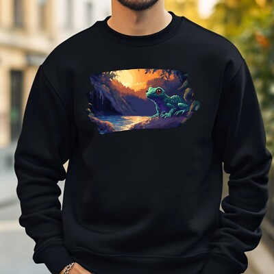 Gecko Pixel Art Sweatshirt Cosy and Perfect for Any Occasion S to 4XL