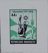 RWANDA RUANDA 1972 528 PROOF PROBE Olympics Olympia M&uuml;nchen Munich Turnen 2