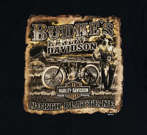 T-shirt Harley Davidson North Platte teschio American Eagle Crossbones Budkes - Foto 6 di 6