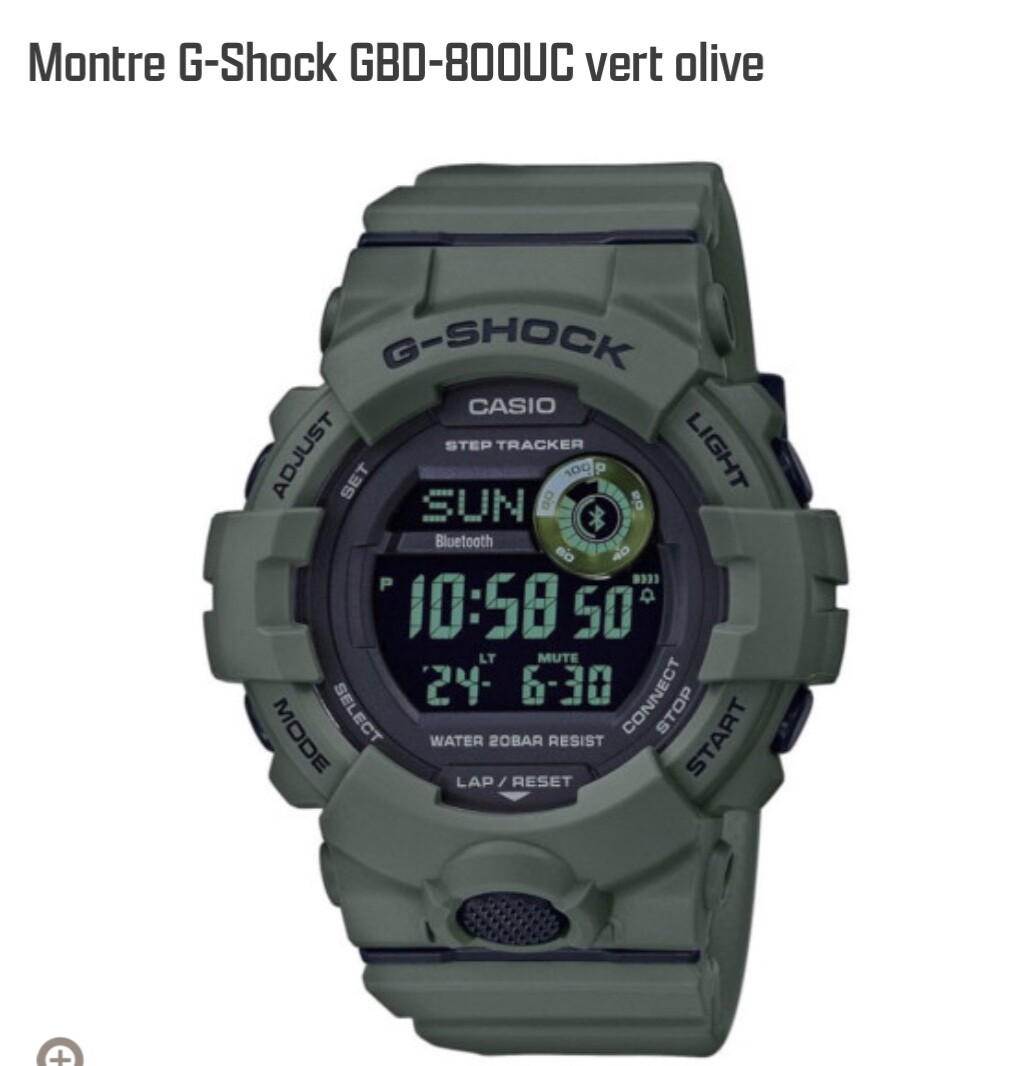Montre G-SHOCK GBD-800UC robuste étanche 200m avec chronomètre de sport