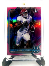 Brian Robinson Jr RC Pink Refractor 1st Bowman Rookie Card Commanders Redskins