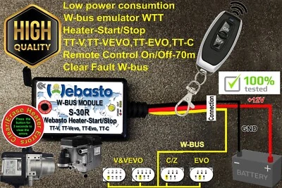 Webasto W-bus Telecomando Start/Stop Controller S-30R + Funzione Error Reset