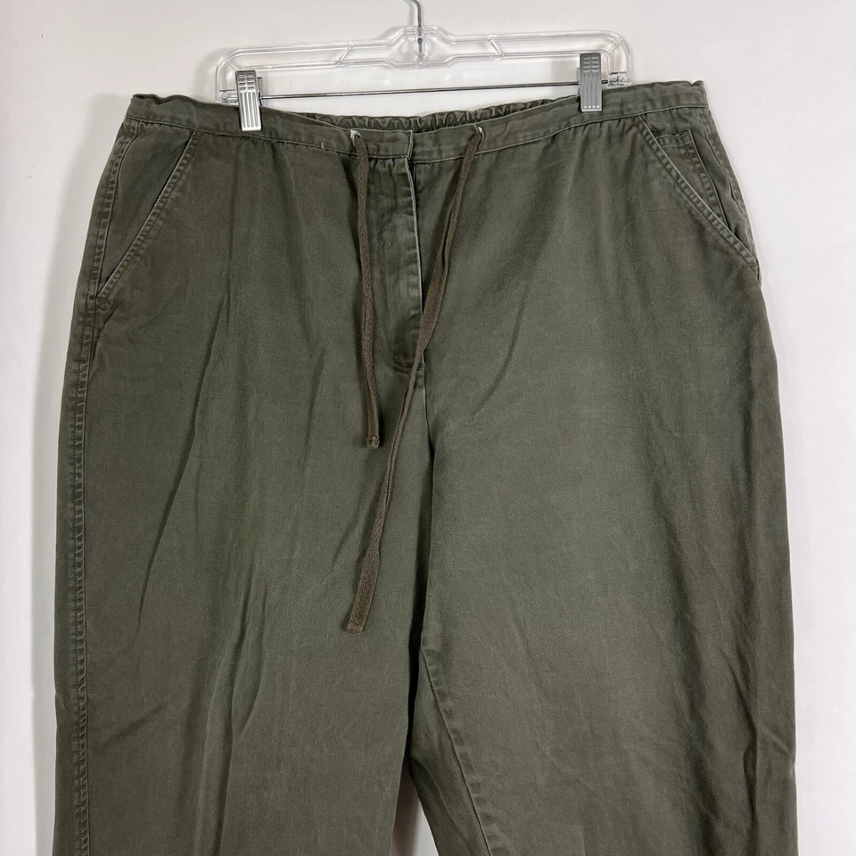 Pantalones Venezia para mujer talla 18 pierna cónica chinos caqui tiro alto 100 % algodón Foto 2 de 4