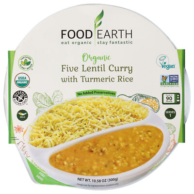 Food Earth Five Lentil Turmeric Rice Curry 10.58 oz (Pack of 6)
